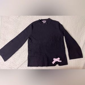 Zara Kids Black Knit Top W/Bow